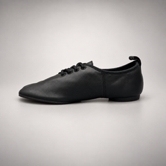 Black Leather Split-Toe Lace-Up Flats opposite side
