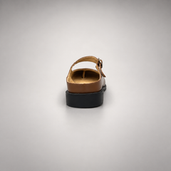 Brown Patent Leather Split-Toe Mary Jane Mules rear view
