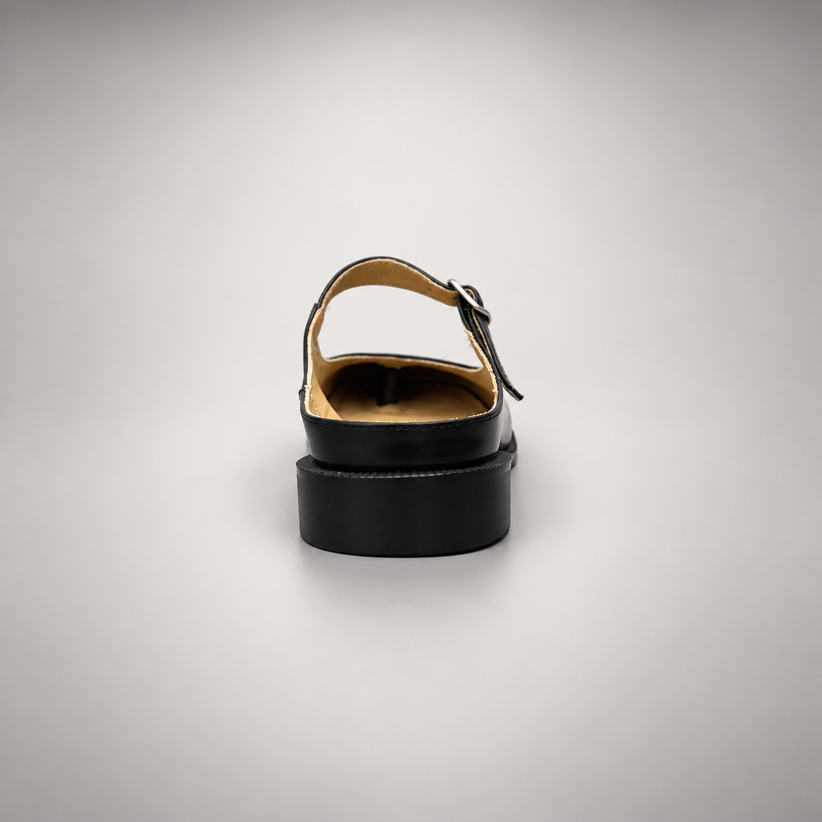 Black Patent Leather Split-Toe Mary Jane Mules rear view