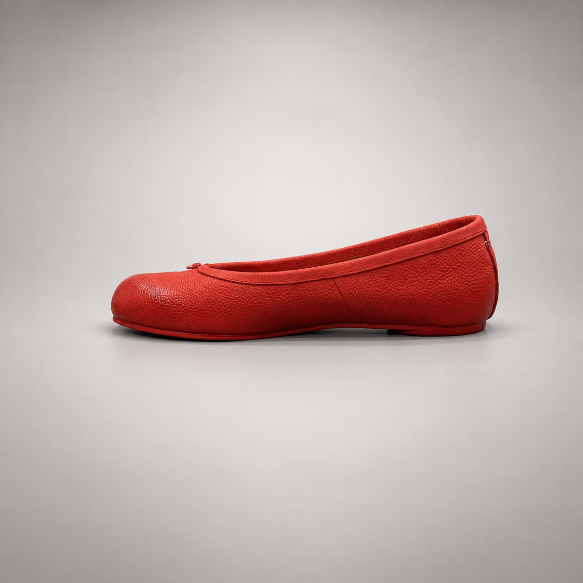 Red Leather Split-Toe Bow Ballet Flats opposite side