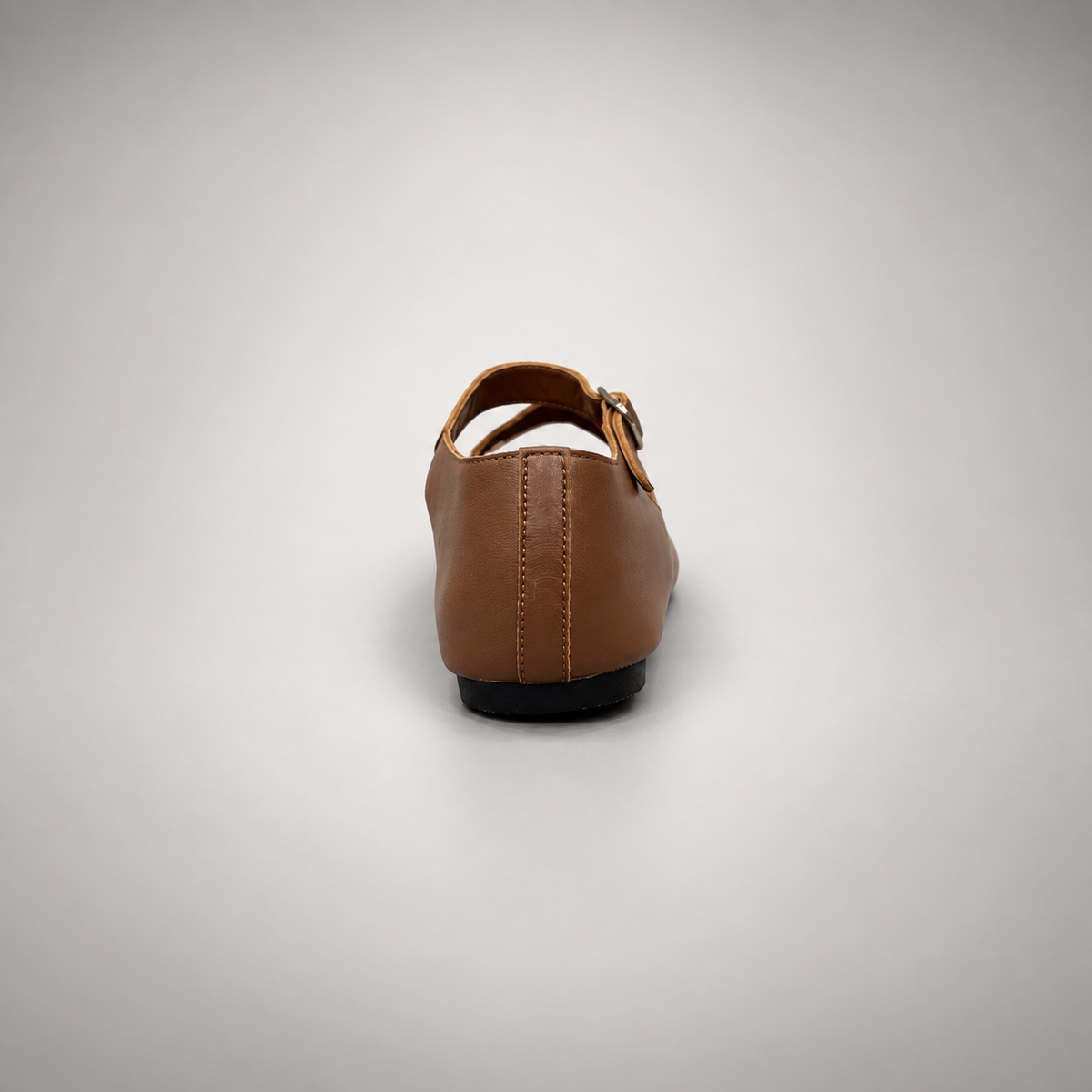 Brown Leather Split-Toe Mary Jane Flats rear view