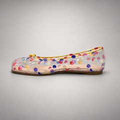 Multicolor Polka-Dot Clear PVC Ballet Flats opposite side