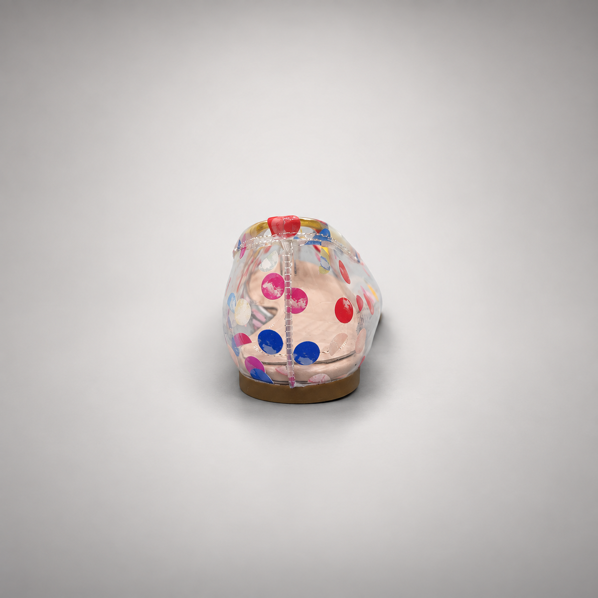 Multicolor Polka-Dot Clear PVC Ballet Flats rear view