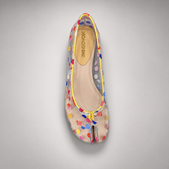 Multicolor Polka-Dot Clear PVC Ballet Flats outsole view