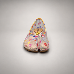 Multicolor Polka-Dot Clear PVC Ballet Flats top view