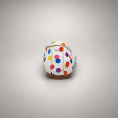 White Multicolor Polka-Dot Leather Ballet Flats rear view