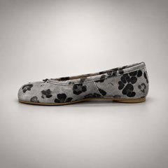 Gray and Black Animal-Print Split-Toe Ballet Flats opposite side