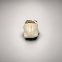 White Leather Split-Toe Mary Jane Flats rear view
