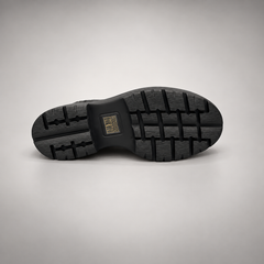 Black Leather Platform Moc-Toe Lace-Up Shoes outsole view