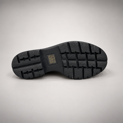 Black Leather Platform Mid-Calf Boots outsole view