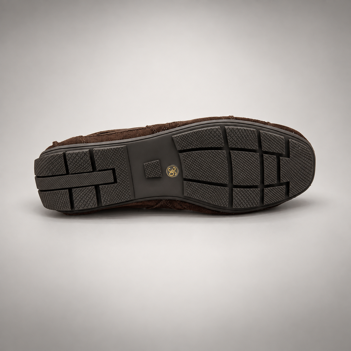 Dark Brown Suede Low-Top Lace-Up Sneakers outsole view