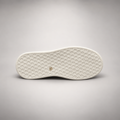 White Leather Lace-Up Platform Sneakers outsole view
