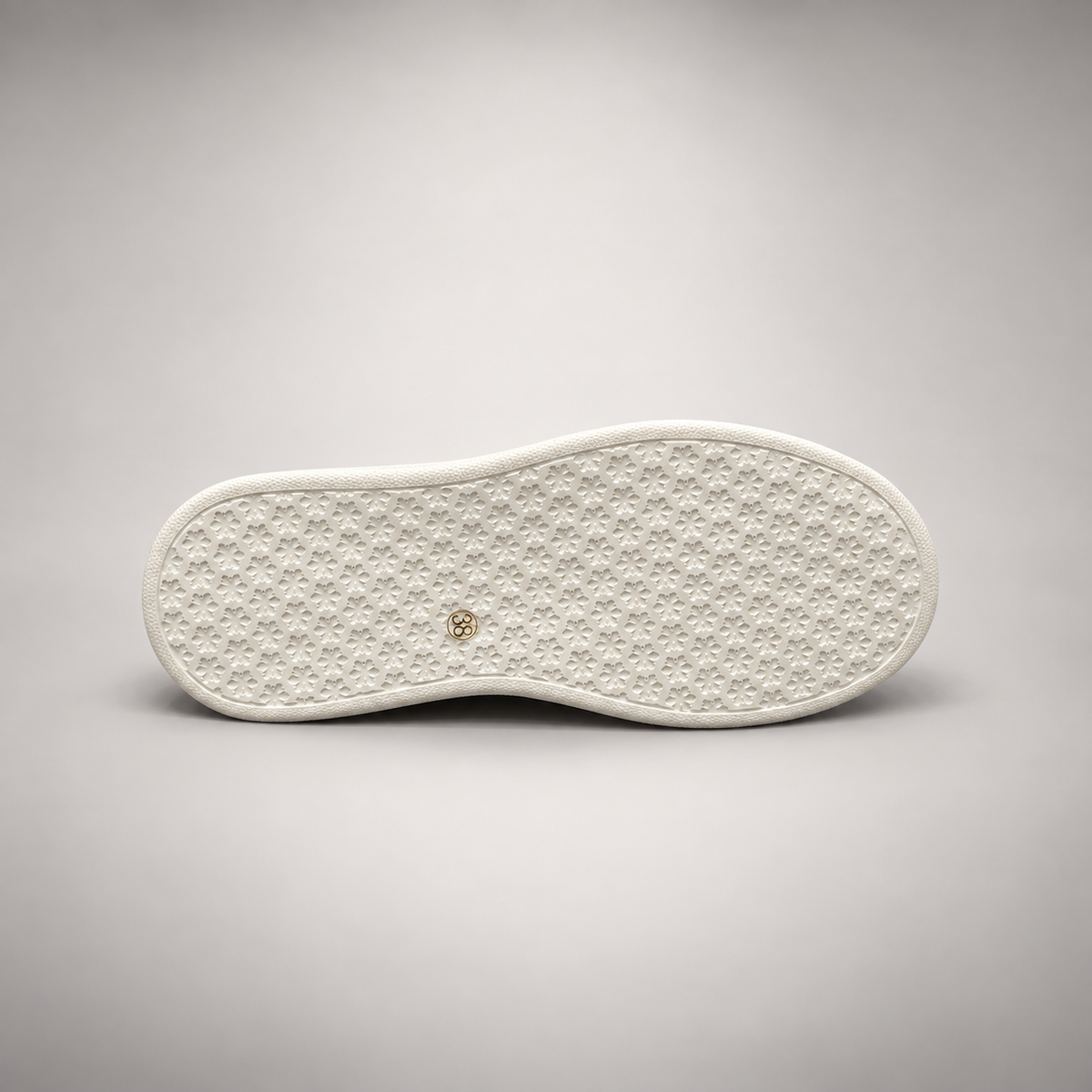 White Leather Lace-Up Platform Sneakers outsole view