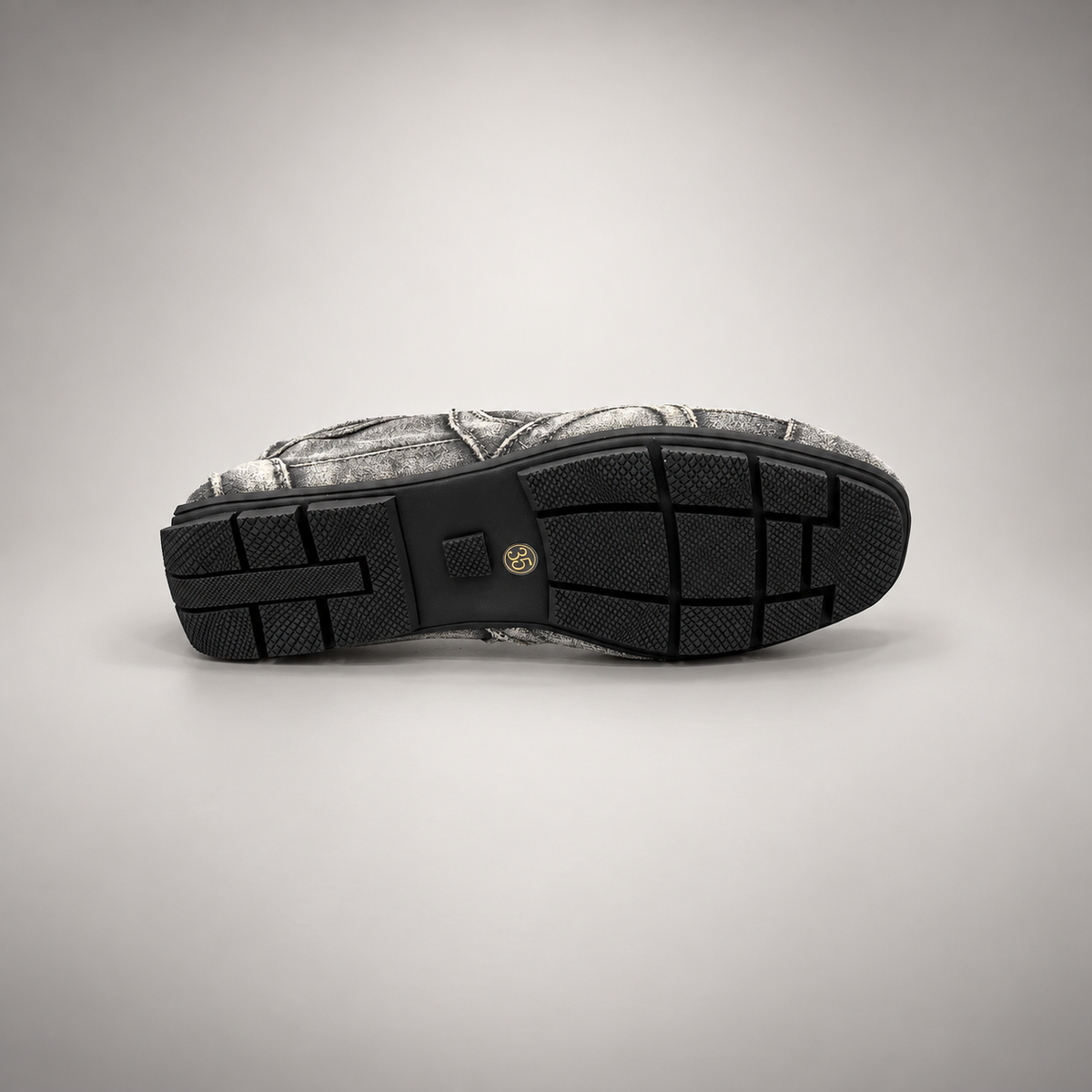 Gray Suede Retro Lace-Up Sneakers outsole view