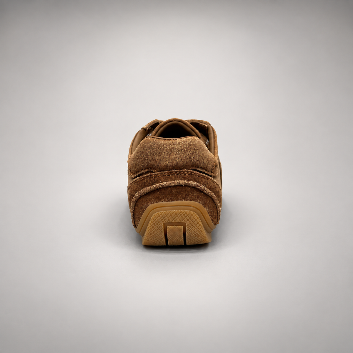 Brown Suede Retro Lace-Up Sneakers rear view