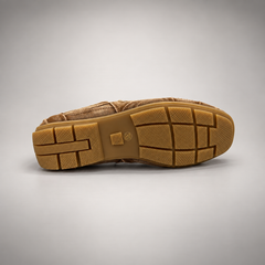 Brown Suede Retro Lace-Up Sneakers outsole view