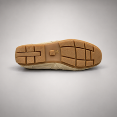 Beige Suede Retro Lace-Up Sneakers outsole view