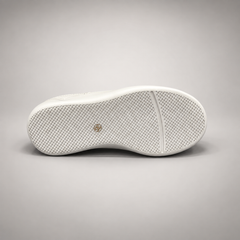 White Leather Minimal Lace-Up Sneakers outsole view
