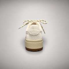 Cream Leather Chunky Lace-Up Sneakers rear view