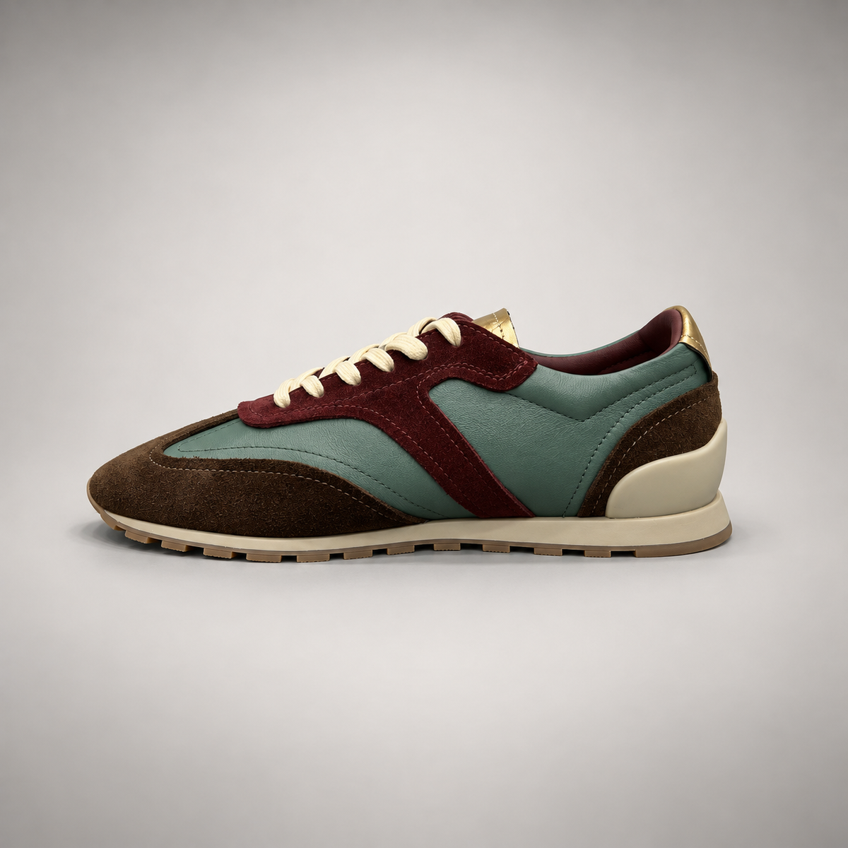 Multicolor Suede Panel Lace-Up Sneakers opposite side