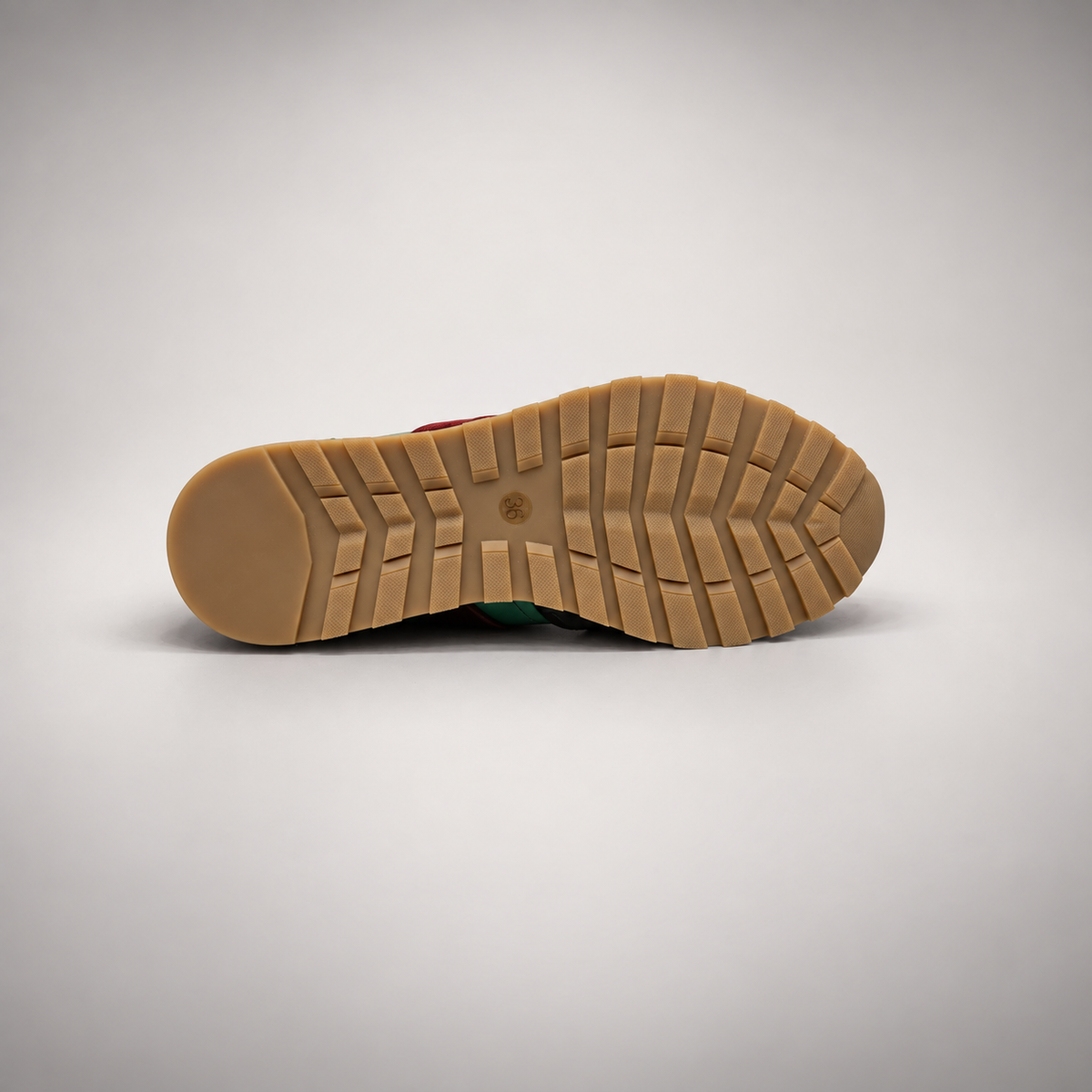 Multicolor Suede Panel Lace-Up Sneakers outsole view