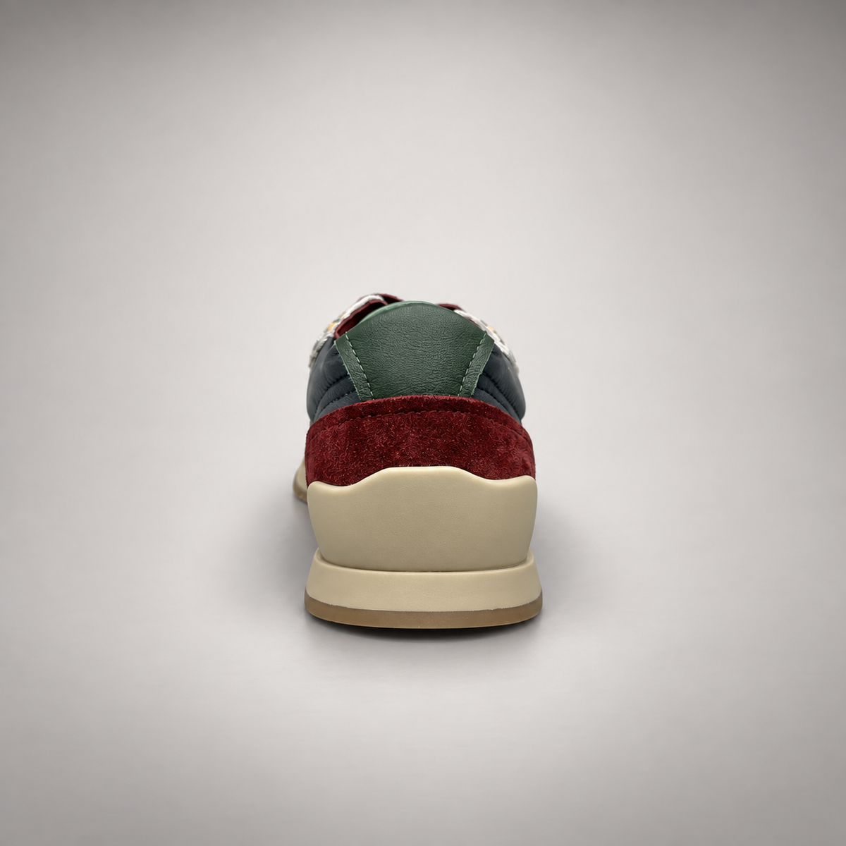 Multicolor Suede Leopard-Panel Sneakers rear view
