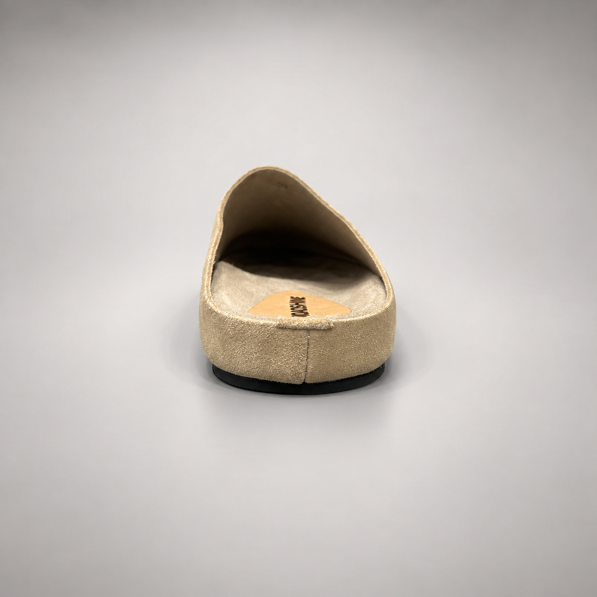 Beige calf suede slip-on mules product view 5