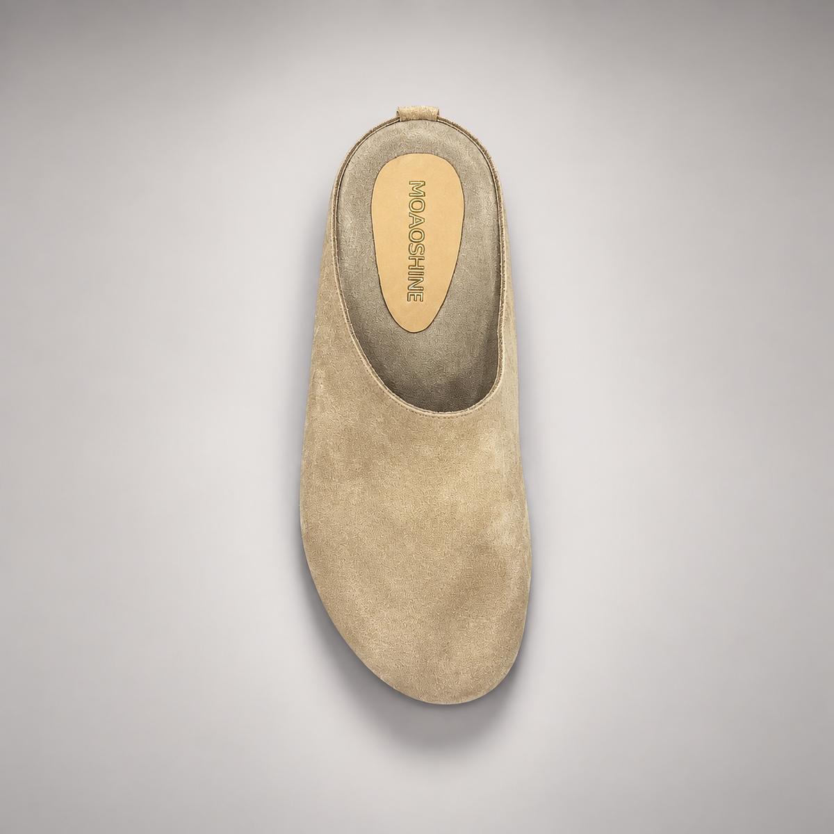 Beige calf suede slip-on mules product view 6