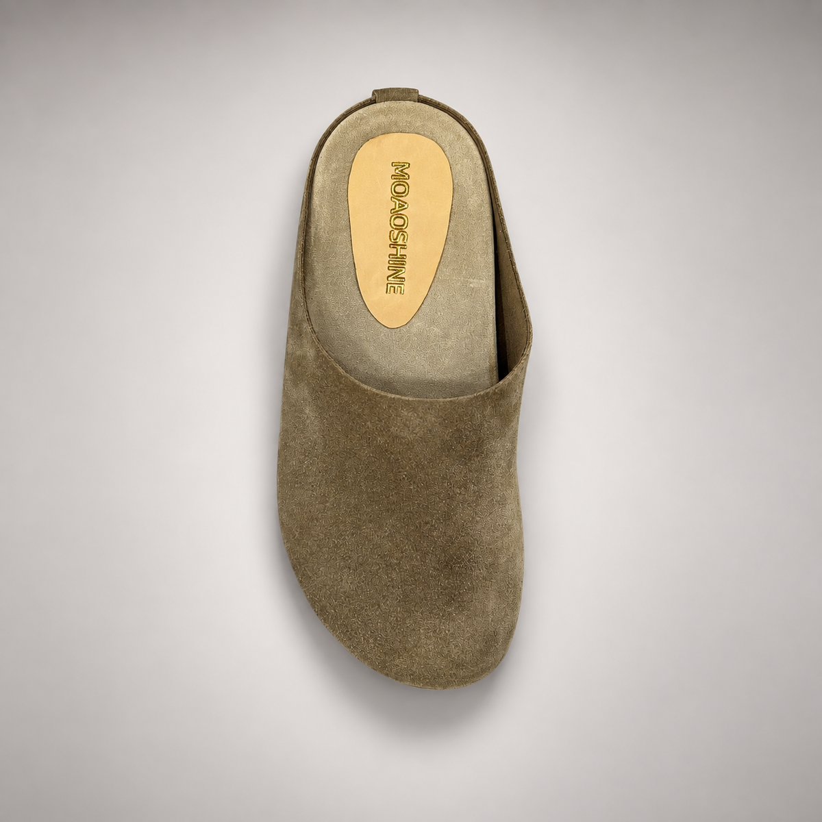 Taupe calf suede slip-on mules product view 6