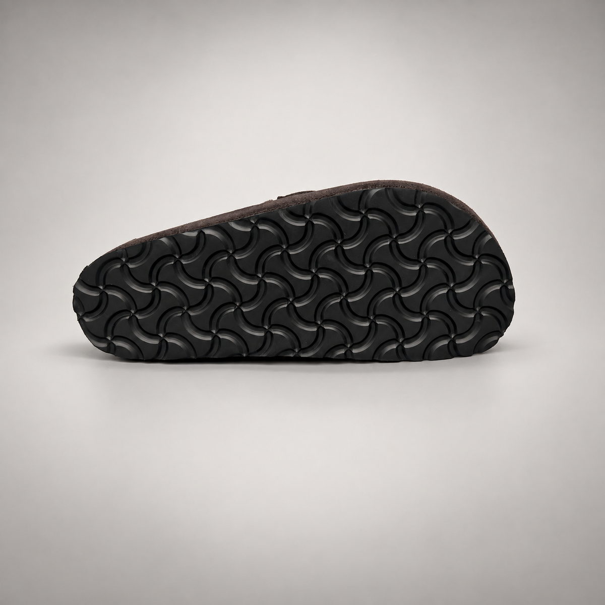 Dark brown calf suede penny-loafer mules product view 7