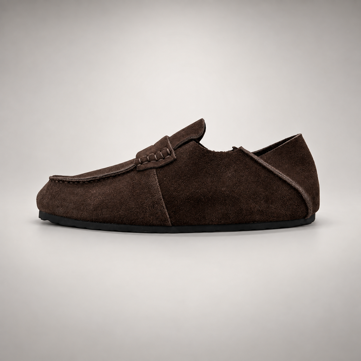 Dark Brown Calf Suede Penny Loafers product view 4