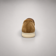 Tan Sheep Suede Metal-Accent Loafers product view 6