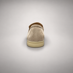 Beige Sheep Suede Metal-Accent Loafers product view 7