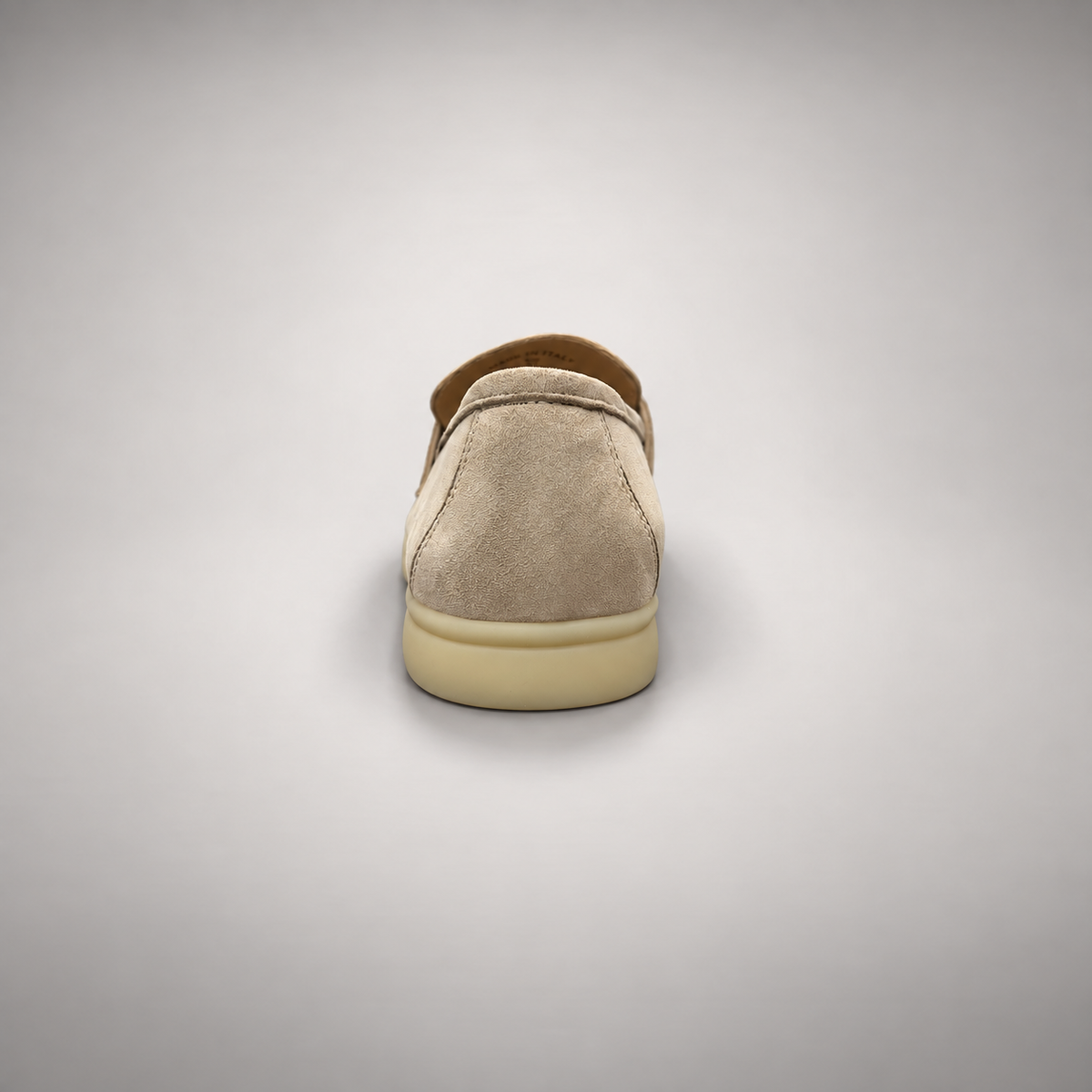 Beige Sheep Suede Metal-Accent Loafers product view 7