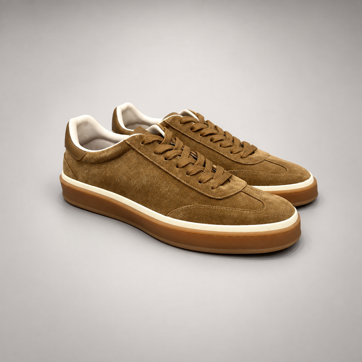 Tan Sheep Suede Lace-Up Sneakers product view 1
