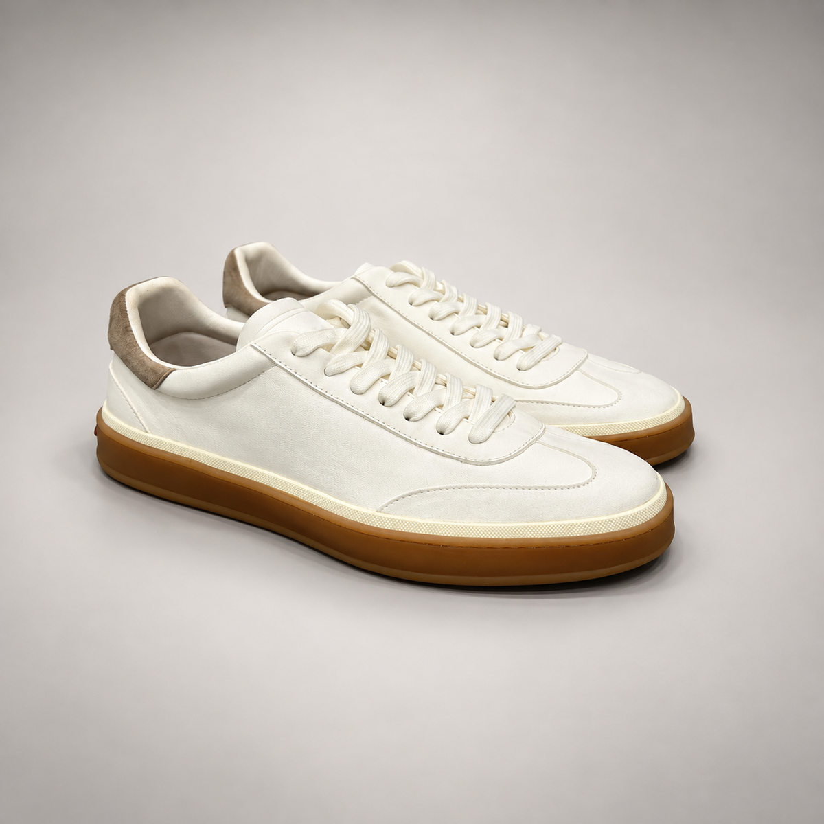 Ivory Sheep Suede Lace-Up Sneakers product view 1