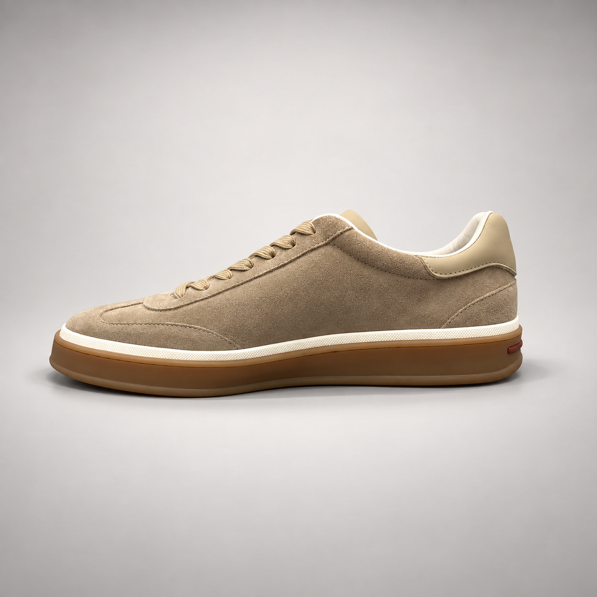 Taupe Sheep Suede Lace-Up Sneakers product view 4
