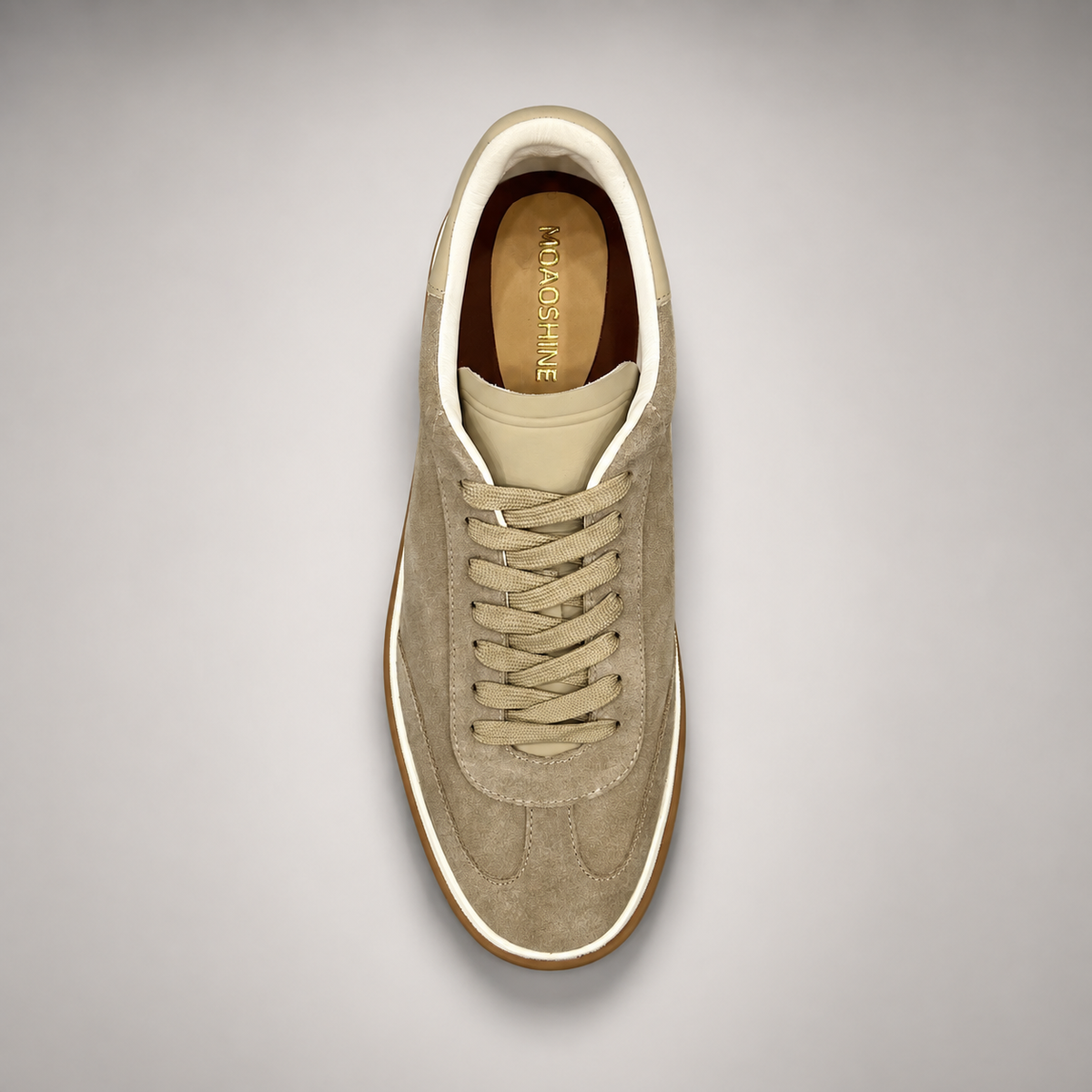 Taupe Sheep Suede Lace-Up Sneakers product view 5