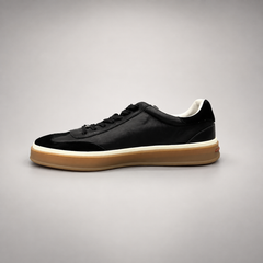 Black Top-Grain Cow Leather Lace-Up Sneakers product view 4