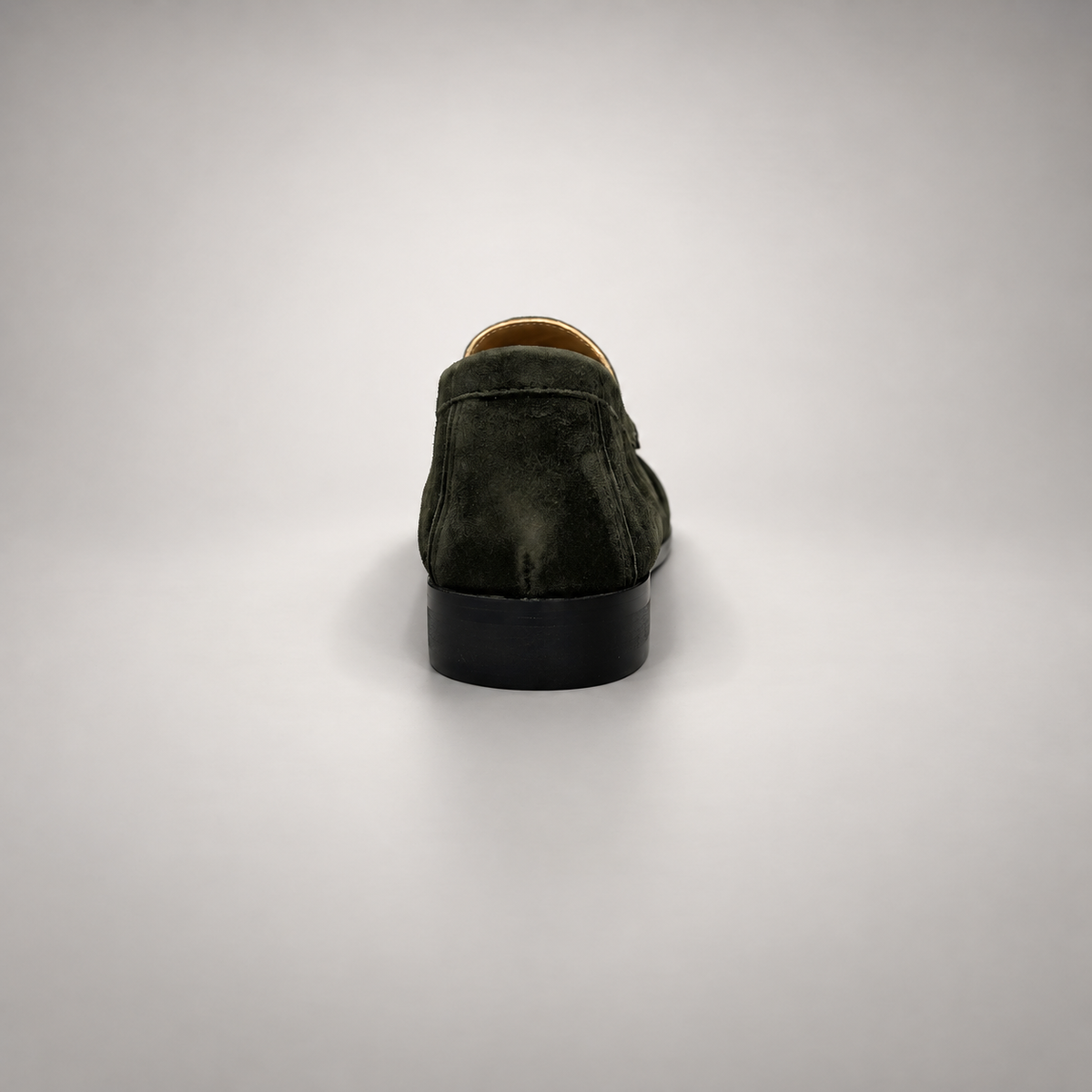 Dark Olive Sheep Suede Ruched Moc-Toe Loafers product view 5