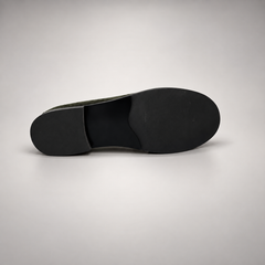 Dark Olive Sheep Suede Ruched Moc-Toe Loafers product view 6