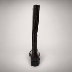 Dark Brown Cap-Toe Knee-High Leather Boots product view 5