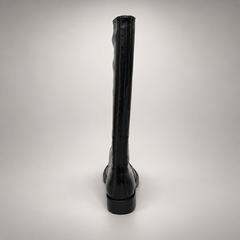 Black Cap-Toe Knee-High Leather Boots product view 7