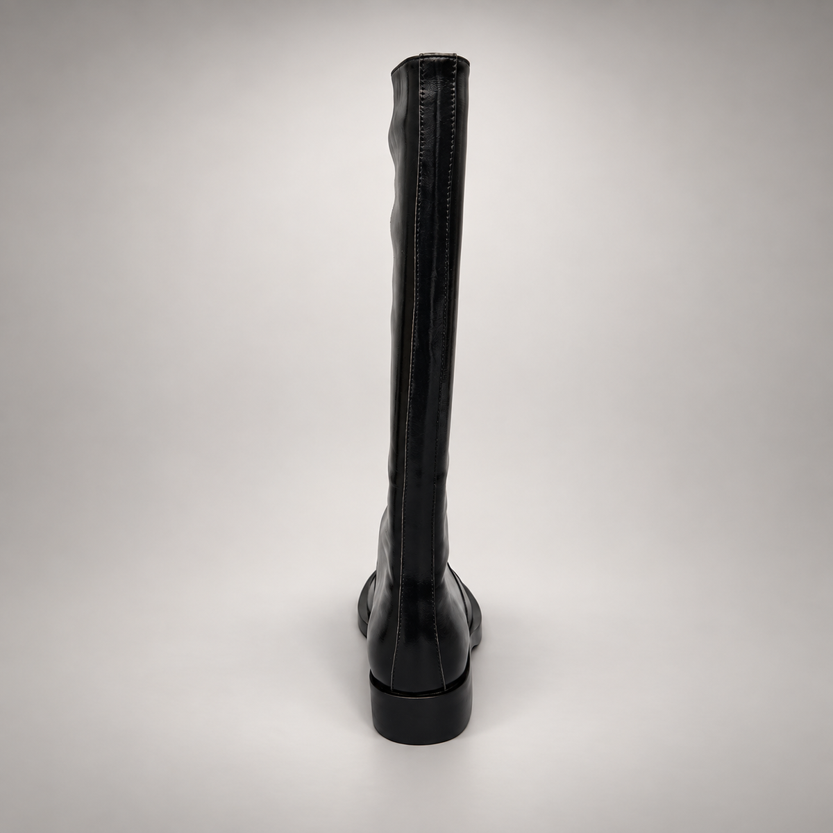 Black Cap-Toe Knee-High Leather Boots product view 7