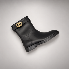 Black Gold-Accent Mid-Calf Leather Boots product view 7