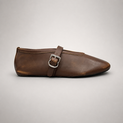 Brown buckle-strap flat product view 2