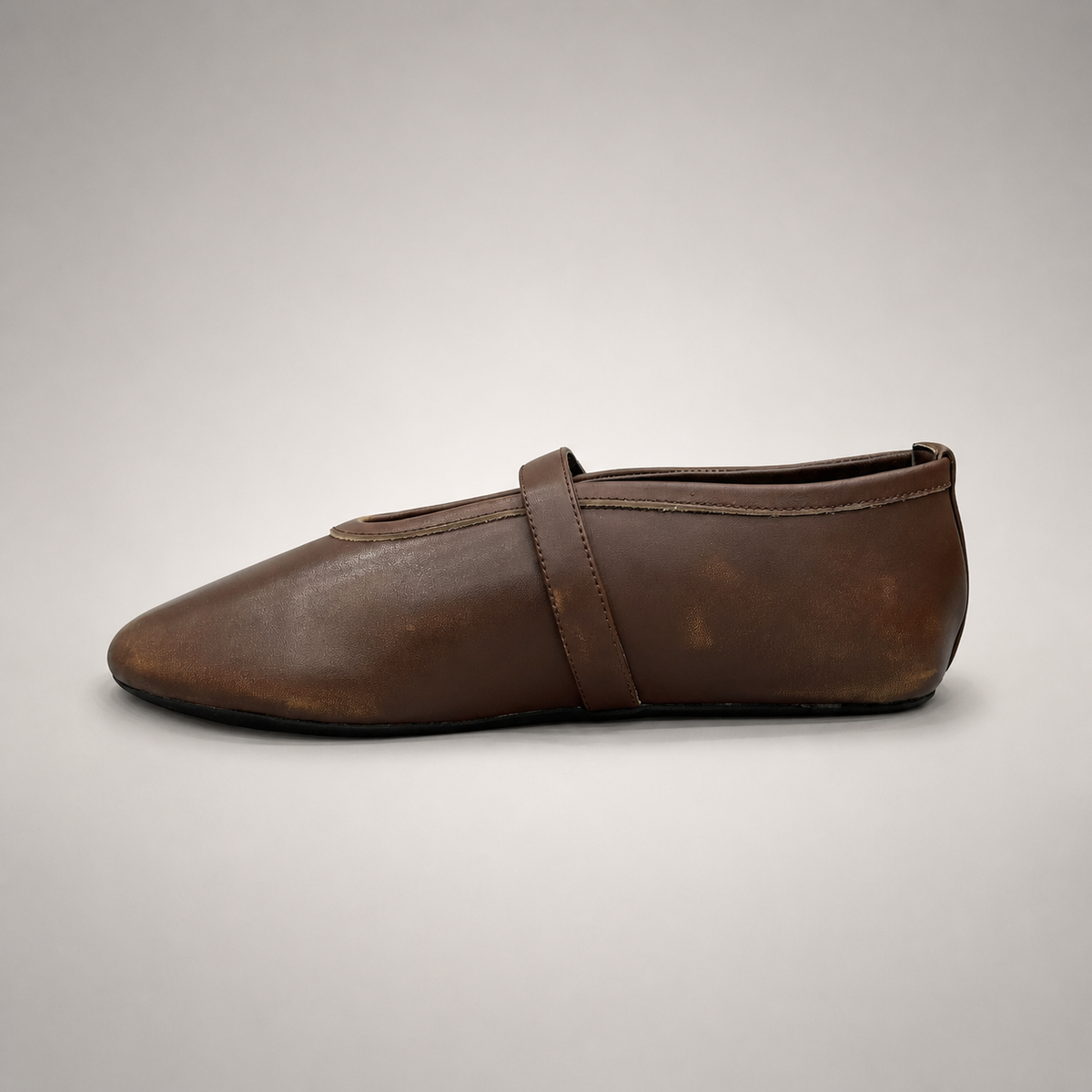 Brown buckle-strap flat product view 3