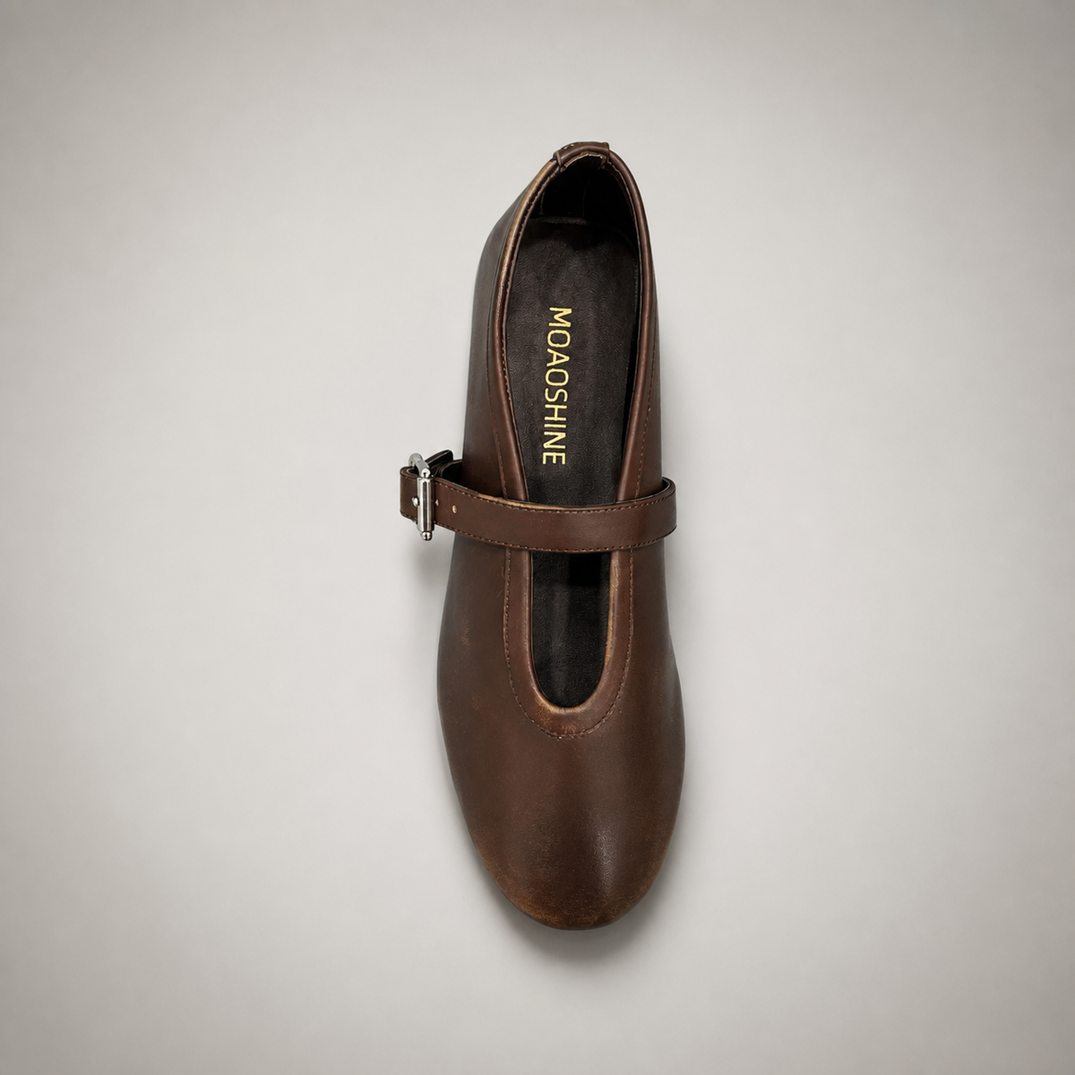 Brown buckle-strap flat product view 5