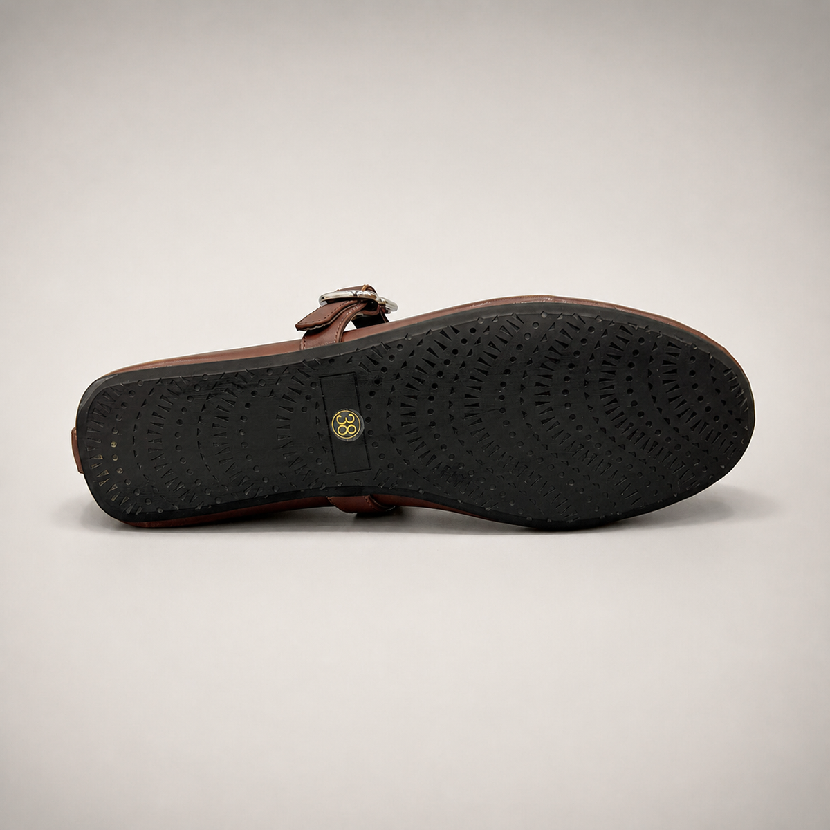 Brown buckle-strap flat product view 6