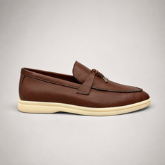 Brown oil-waxed horse leather lace-up sneaker product view 2